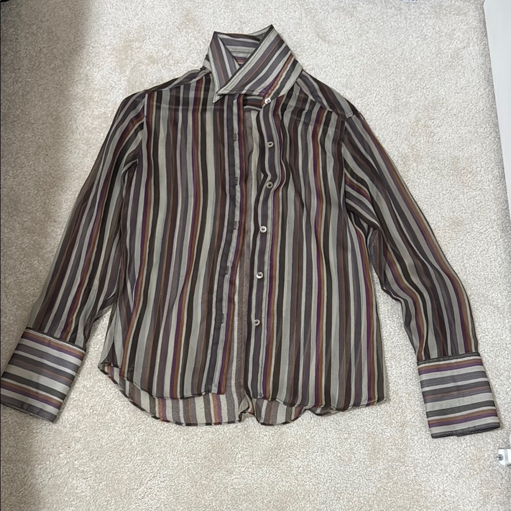 Striped Button-Up Shirt